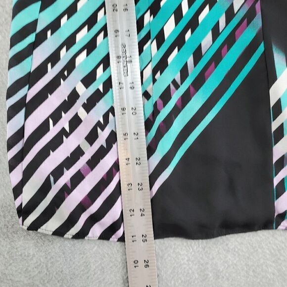 Worthington Top Womens Small Black Striped Chiffon Sleeveless Halter Neck Tank - Picture 4 of 11